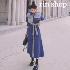 フレンチバイカラー☆コートワンピ ロング ar レトロ 北川景子 新木優子
