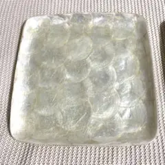 天然シェルスクエアプレート2枚20×20シンプルトレー
