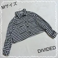 【DIVIDED/ディバイデッド】　総柄　千鳥格子柄　ジャケット　ショート丈　M