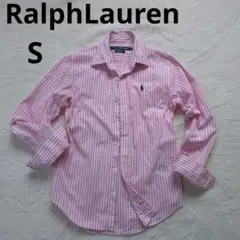 Ralph Lauren スリムフィット ピンクストライプシャツ　S