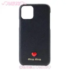 【未使用に近い】miumiu iPhone 11 Pro ケース ハート 黒