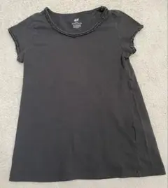 H&M ブラック Tシャツ・白地ボーダーワンピース サイズEUR134/140