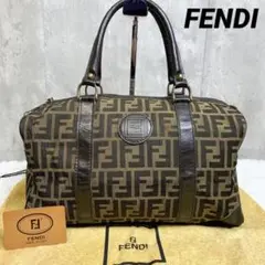 希少 フェンディ ミニボストンバッグ ズッカ柄 キャンバス レザー ビンテージ