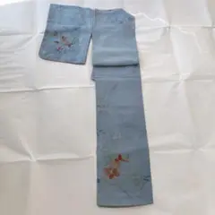 金彩 ブルーグレー 着物 正絹