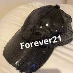 Forever21 キャップ　黒　スパンコール 帽子