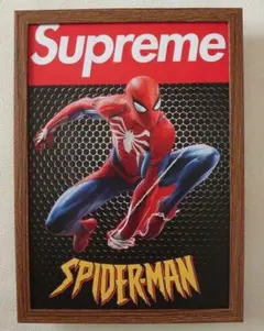 スパイダーマンSPIDERMAN　Supremeポスターフレーム付き壁掛け