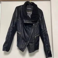 GUESS ダブルライダーズジャケット 襟ボア sサイズ
