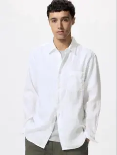 UNIQLO プレミアムリネンシャツ 00WHITE XL