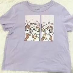 【GAP | Disney】 薄紫 Tシャツ チップとデール　160 M