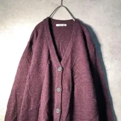 【ヴィンテージ】レトロ デザインボタン カーディガン 古着 used AS109
