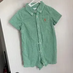 Ralph Lauren 緑 チェック ポロシャツ 9M