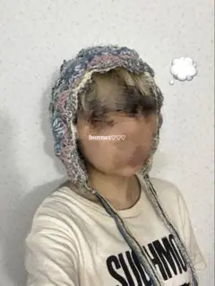 ボンネット帽　ふりる