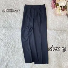 ARTISAN スラックス（9）オフィスカジュアル　黒　フルレングス　シンプル