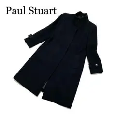 美品Paul Stuart ロングコート ウールドビー 格子柄 チェック柄 L