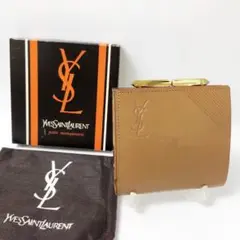 【未使用保管品】10B375/イヴサンローラン/折財布/両面財布/エンボス/ロゴ
