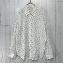 UNIQLO ユニクロ　薄手長袖ブラウス　ホワイト【M】　花柄　レディース