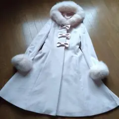 未使用タグ有 ジーザスディアマンテクラシカルドールコート ピンク FOXファー
