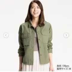 ユニクロ　UNIQLO　ミリタリーシャツジャケット　M　羽織
