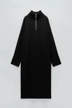 ZARA ジップ付きニットワンピース 毛羽立ちあり