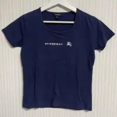 #737 バーバリーロンドン Tシャツ ネイビー L 古着
