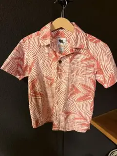 ハワイ購入　KAHALA 半袖シャツ 25サイズ オレンジ/白