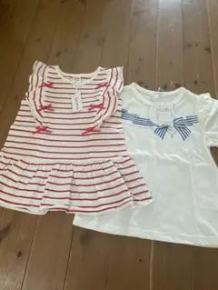新品2枚セット120cm フリル付きTシャツ
