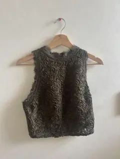 ZARA レース　ノースリーブ　トップス