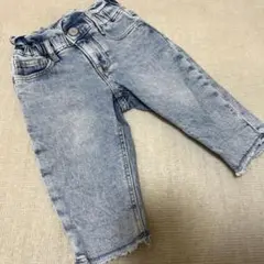 ライトブルーデニムパンツ フリル付きウエスト 18-24ヶ月 90