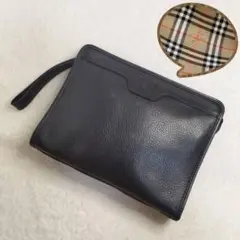 極美品!バーバリー クラッチバッグ セカンドバッグ ノバチェック ブラック