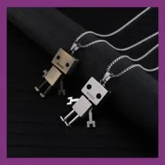 【匿名発送】2個セット ロボット ネックレス 可愛い ペア プレゼント