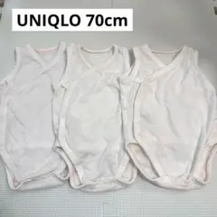UNIQLO ベビー肌着 ノースリーブ コットンメッシュボディスーツ 70 白