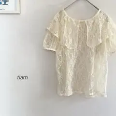 tiam ビッグカラーレーストップス