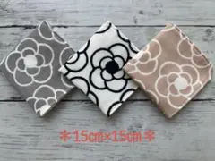 ダブルガーゼ＊ハンカチ＊ハンドメイド　カメリア　　3枚セット