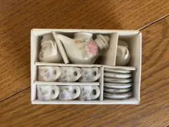 ミニチュアティーセット花柄洋食器インテリア置物