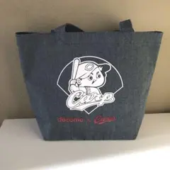 広島カープ　トートバッグ　docomo x Carp デニム調　ランチバッグ
