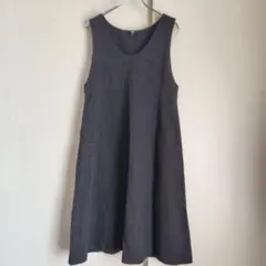 ユニクロ UNIQLO ジャンスカ ノースリーブワンピース 起毛 ミモレ丈