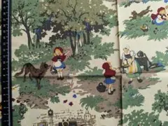 はぎれ　生地　マーカス　赤ずきんちゃん　 約50cmx43cm　ベージュ
