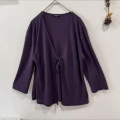 INDIVI カーディガン パープル LL ボレロ