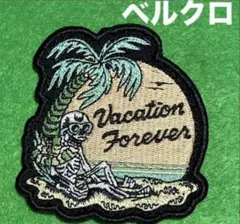 A1977 スカル　バケーション　シーパラダイス　刺繍パッチ　ベルクロ