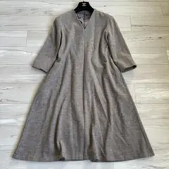 【極美品】23区　ヘリンボーン柄　Vネック　ロングワンピース　Aライン