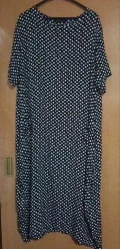zanzea ドット柄 半袖ロングワンピース 5XL