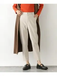 グローバルワーク　スゴラクストレッチスリムテーパードパンツ　アイボリー