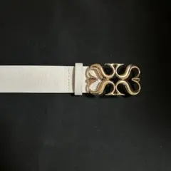 ホワイトベルト ゴールドバックル