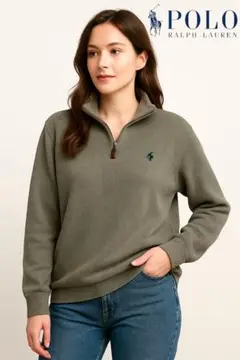 ✧美品✧ポロラルフローレン ハーフジップ スウェット Lサイズ グレー系