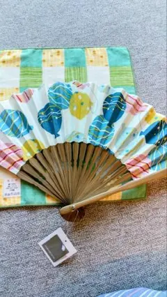 扇子　和たおる　二点せっと　濱文様