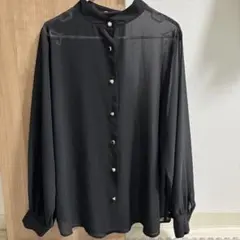 【美品】Kutir シースルー 色々釦　長袖シアーシャツ