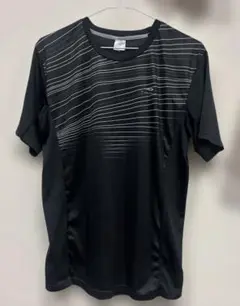 ティゴラ TIGORA 黒 ストライプ Tシャツ L ゴルフウェア　ブラック