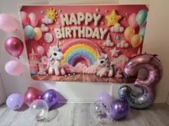 ユニコーン 誕生日タペストリー