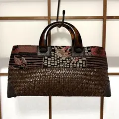 横長和風カゴハンドバッグ