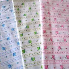 ■小花のボーダー＊フラワー＊３色セット売り